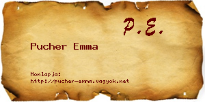 Pucher Emma névjegykártya